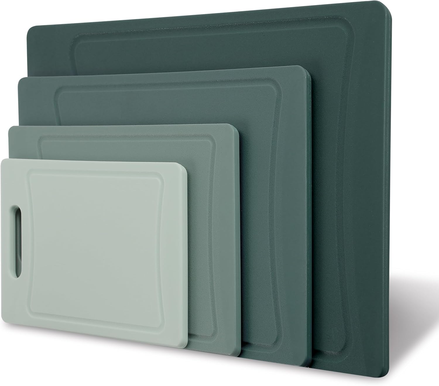 Alt View 4. PARKER SLATER - COOK WITH COLOR 4pc Mint Cutting Board Set – Non-Slip, Easy Grip Hand.