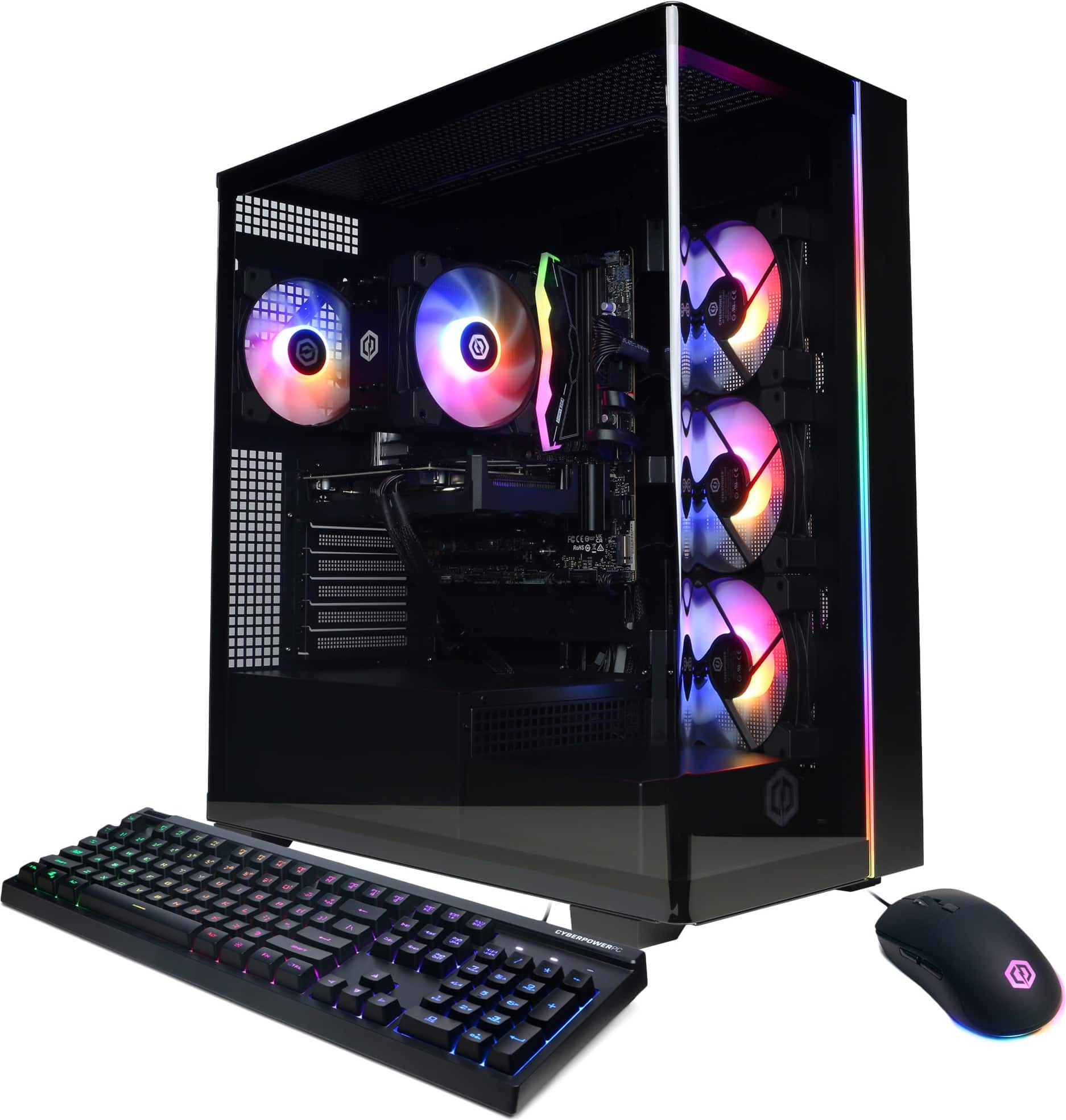 Front. CyberPowerPC - Gaming Desktop - AMD Ryzen 7 8700F - AMD Radeon RX 9060 XT 8GB - 16GB DDR5 - 2TB PCIe 4.0 SSD - Black.