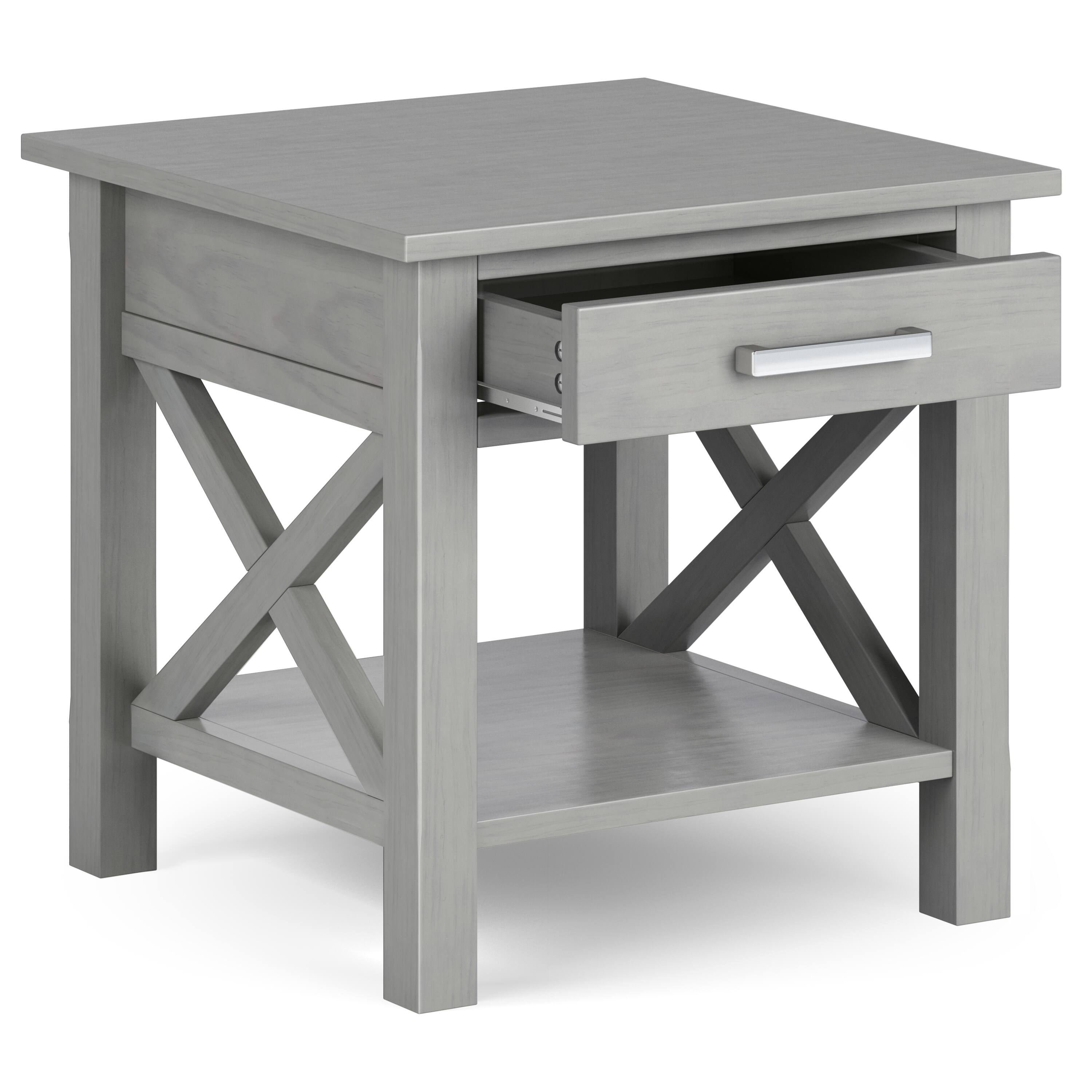 Left. Simpli Home - Kitchener End Table - Fog Grey.