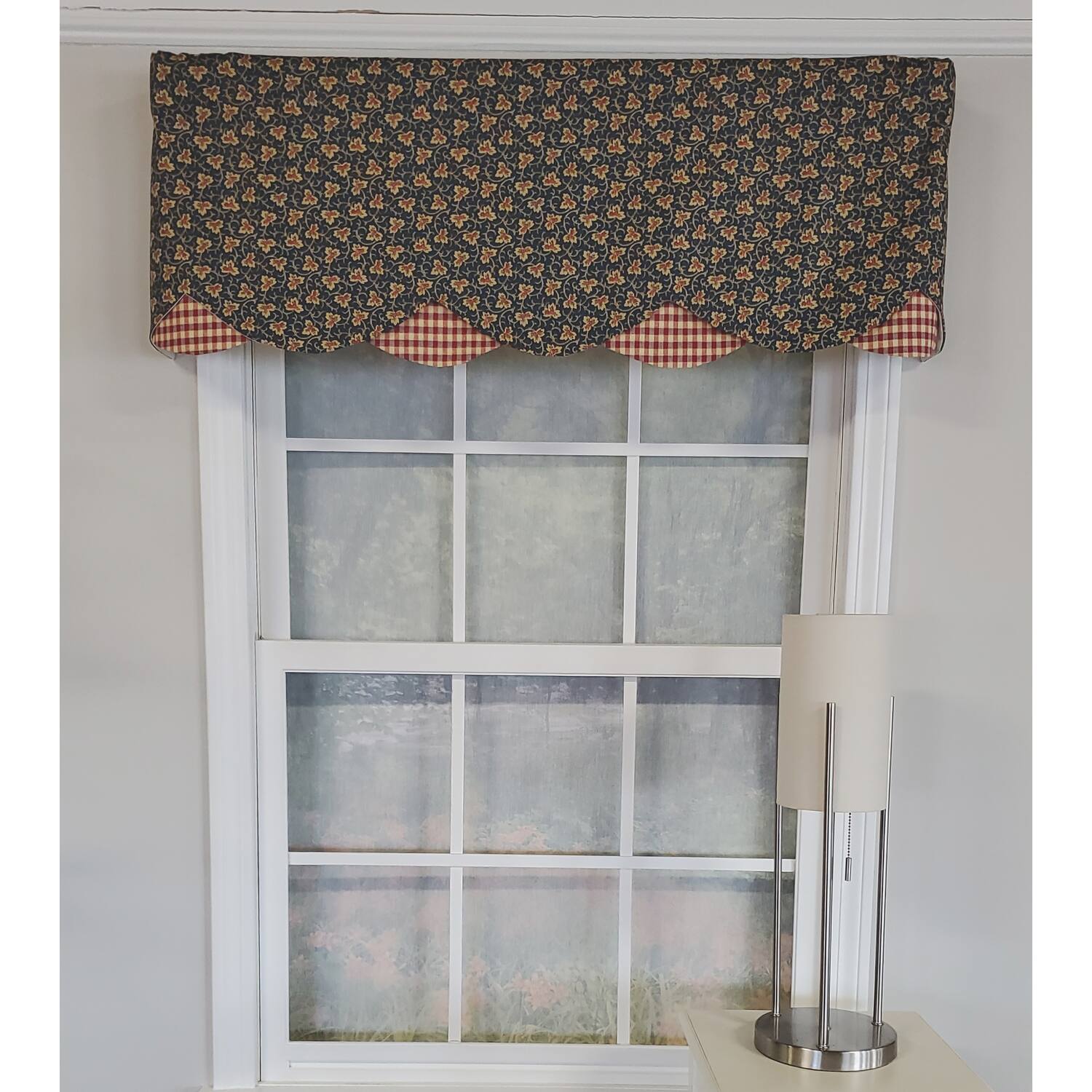 Angle. RLF Home - RLF Home 3" Rod Pocket High Quality Fabric Andover Petticoat Valance for Windows 50" x 15" Navy - Navy.