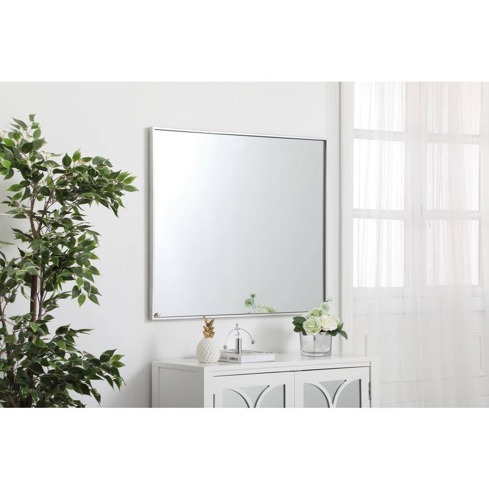 Alt View 8. Elegant Decor - Metal frame rectangle mirror 30 inch in silver - Silver.
