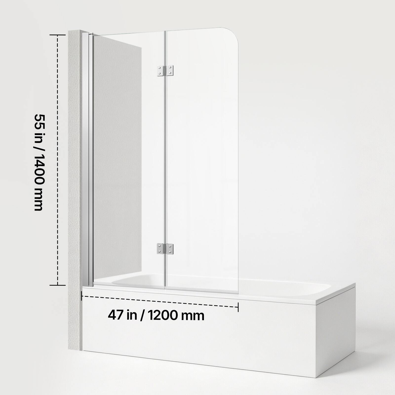 55 in / 1400 mm  
47 in / 1200 mm