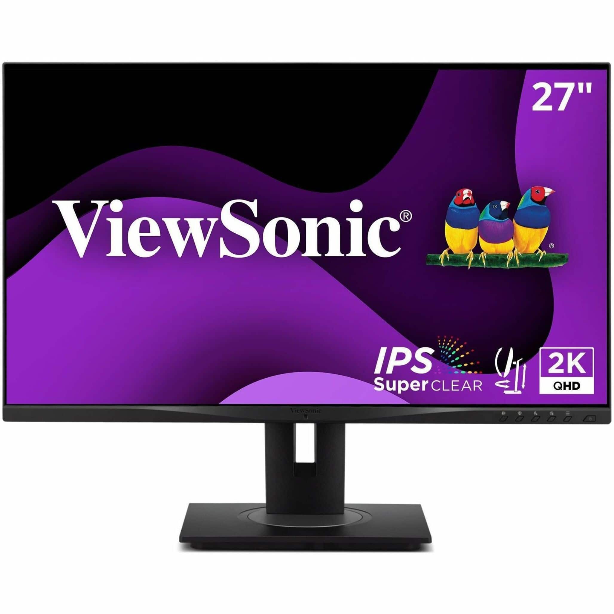 ViewSonic - VG2748A-2K 27 IPS QHD Ergonomic Ambient Light Sensor Monitor (USB HUB, DP, HDMI, VGA) - Black - Front_Zoom