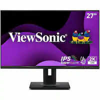 ViewSonic - VG2748A-2K 27 IPS QHD Ergonomic Ambient Light Sensor Monitor (USB HUB, DP, HDMI, VGA) - Black - Front_Zoom