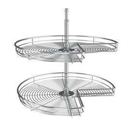 Rev-A-Shelf - 28" Lazy Susan Kidney-Shaped 2-Shelf Corner Cabinet, Chrome, 5472-28CR - Silver