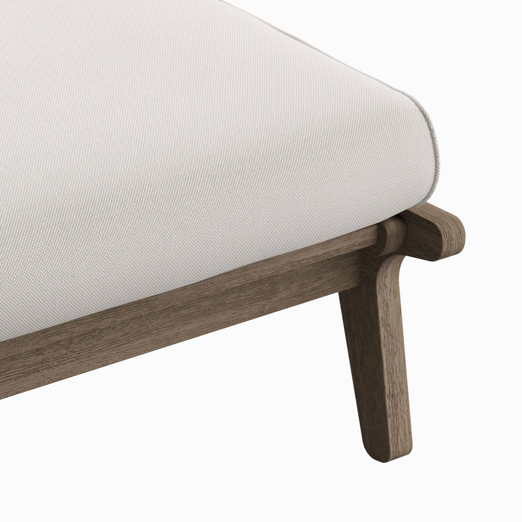 Alt View 6. Modway - Saratoga Outdoor Patio Teak Wood Chair and Ottoman Set by Modway - Weathered Gray White.