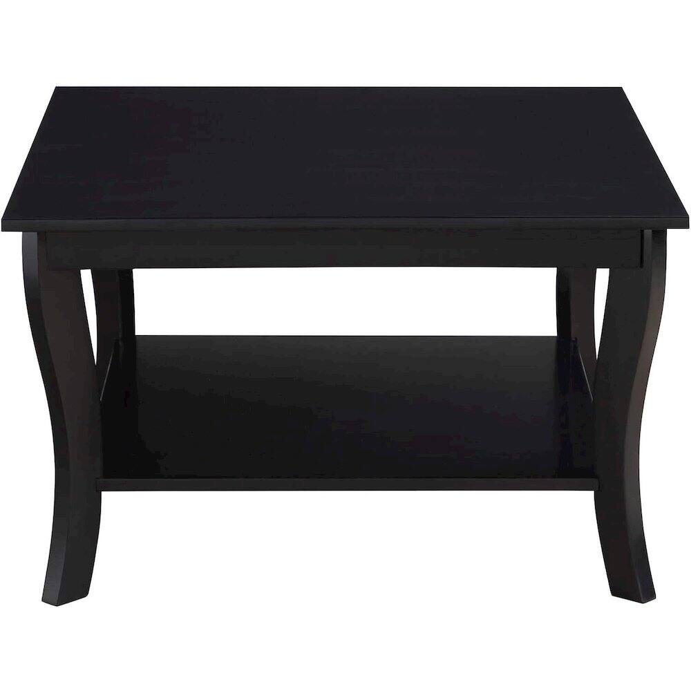 Left. Convenience Concepts - American Heritage Square Coffee Table, Black - BLACK.