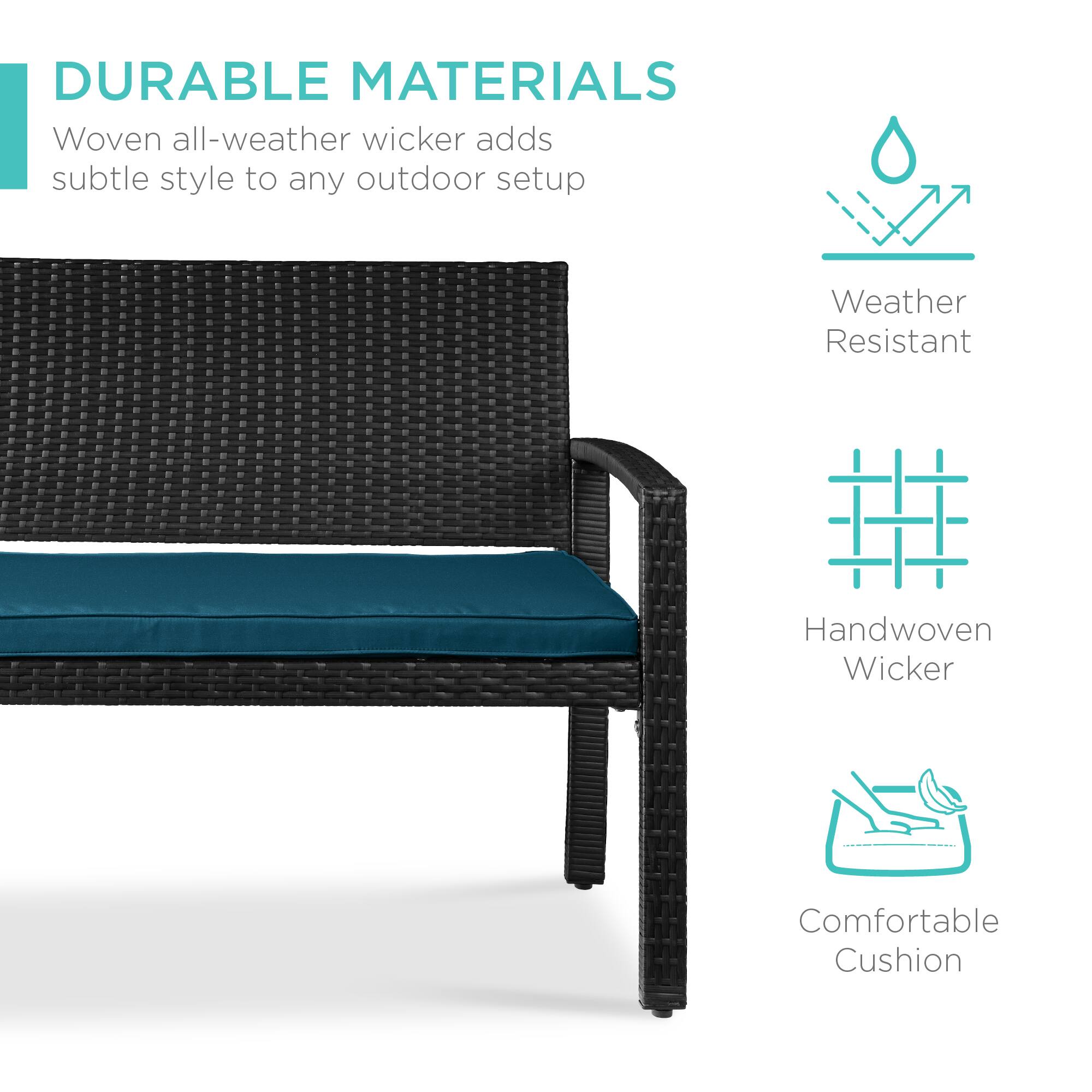 DURABLE MATERIALS

Woven all-weather wicker adds subtle style to any outdoor setup

- Weather Resistant
- Handwoven Wicker
- Comfortable Cushion