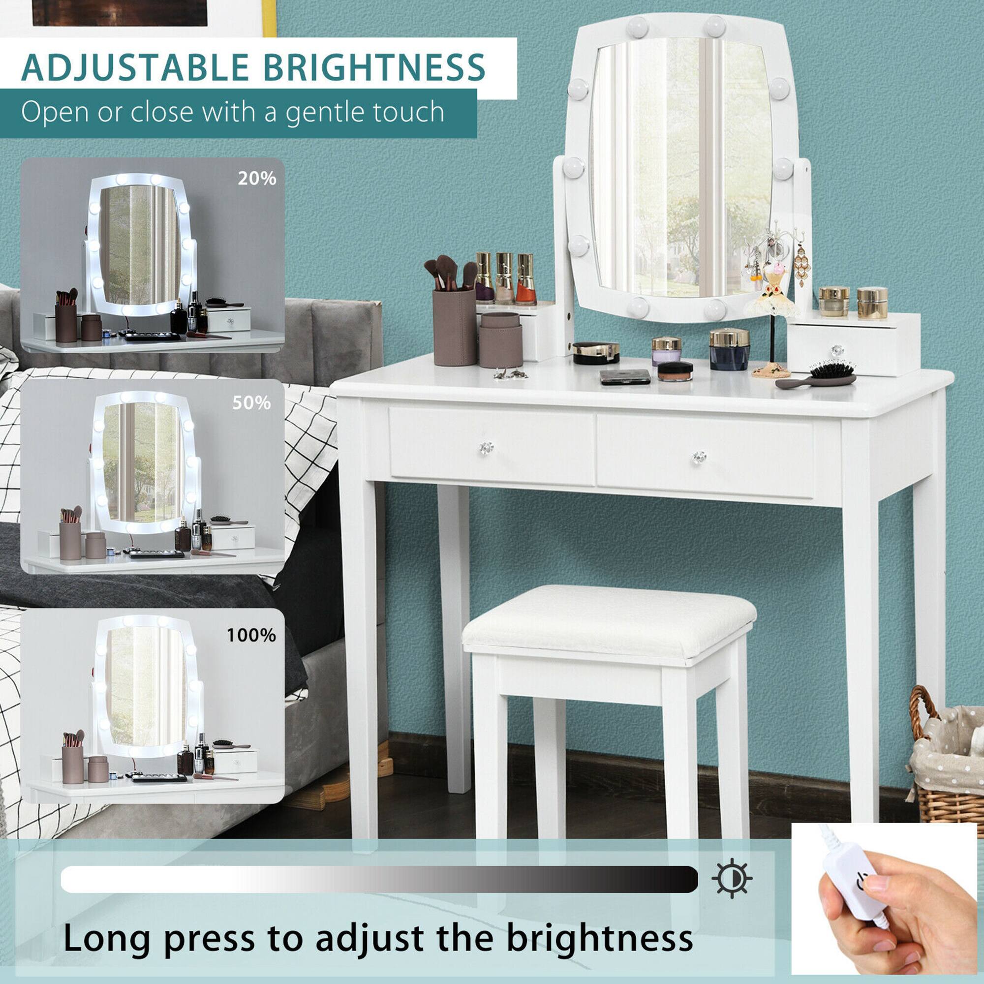 ADJUSTABLE BRIGHTNESS  
Open or close with a gentle touch  

20%  
50%  
100%  

Long press to adjust the brightness