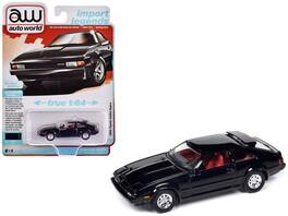 Autoworld - 1983 Toyota Celica Supra Black with Red Interior "Import Legends" Series 1/64 Diecast Model Car by Auto World - Black And Red
