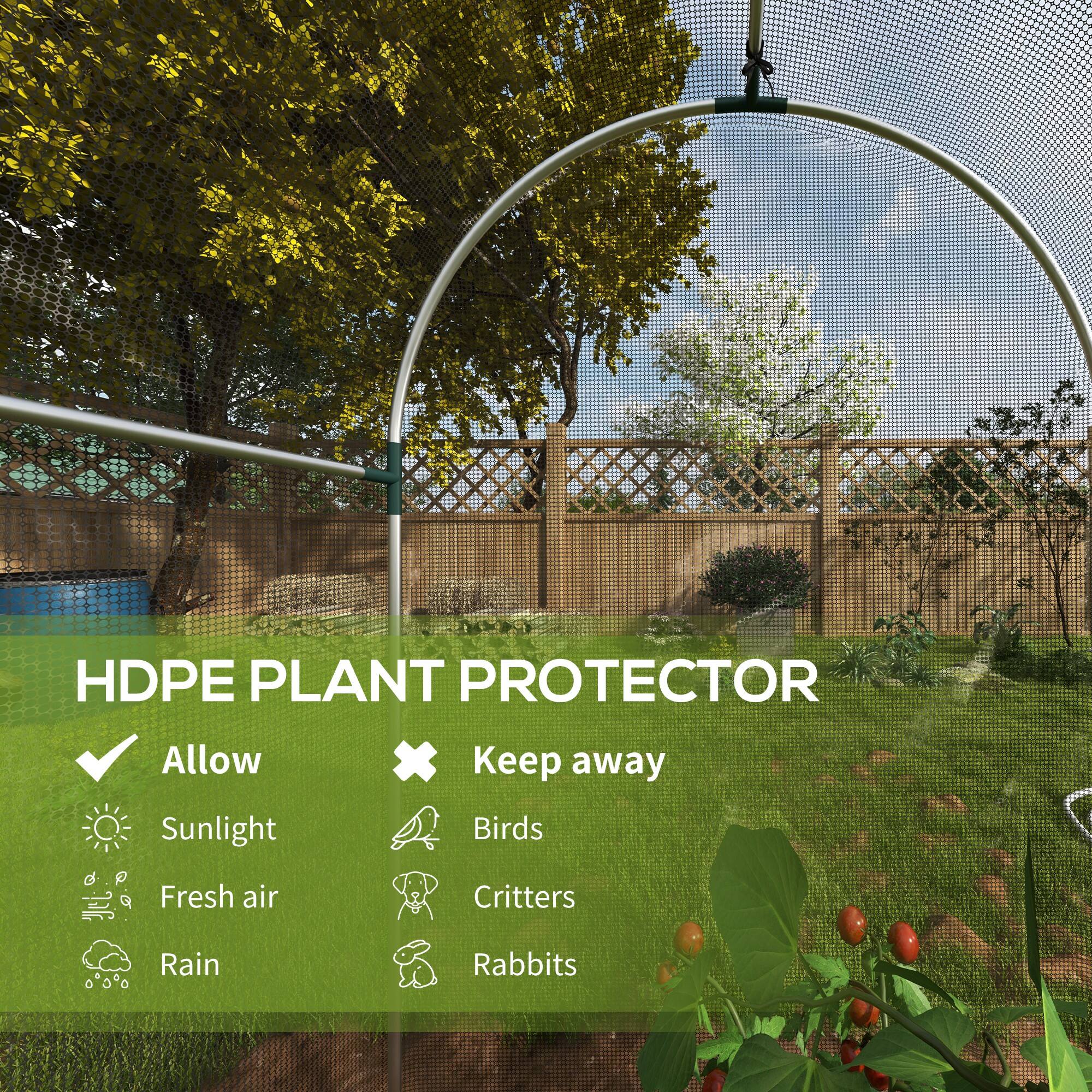 HDPE PLANT PROTECTOR

Allow  
- Sunlight  
- Fresh air  
- Rain  

Keep away  
- Birds  
- Critters  
- Rabbits