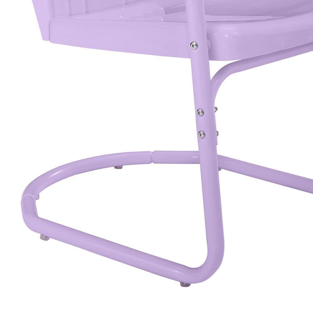 Alt View 9. Crosley Furniture - Tulip 3Pc Retro Outdoor Chair Set - Side Table & 2 Chairs - Lavender Gloss.