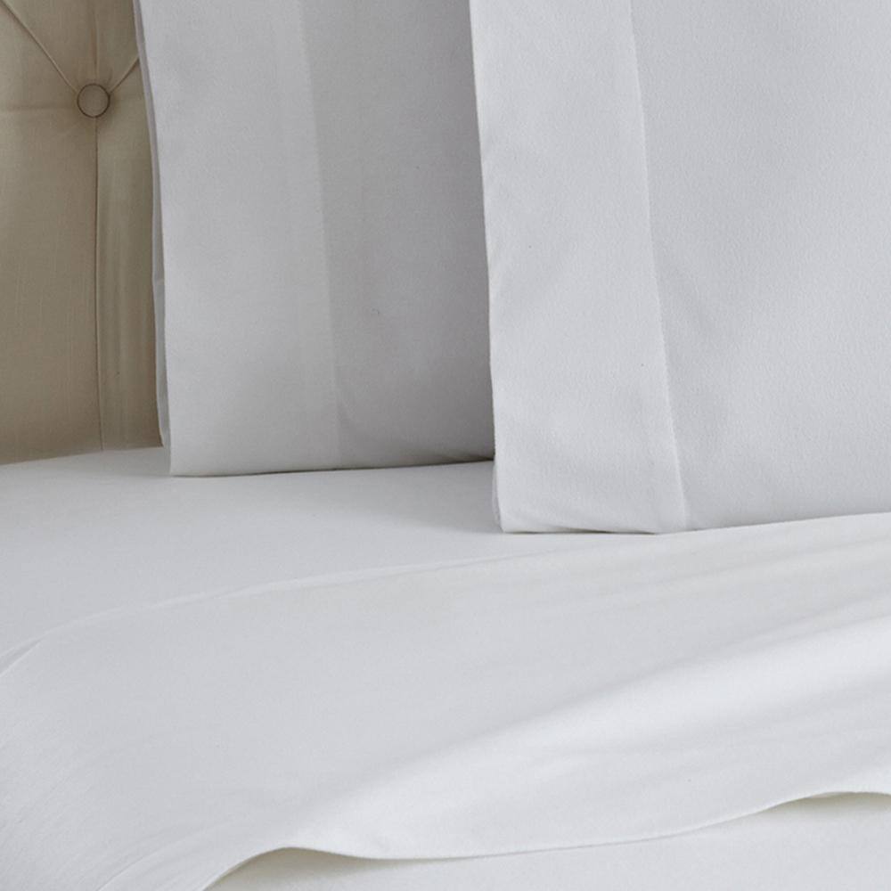 Alt View 1. Shavel Home Products - Shavel Micro Flannel High Quality Sheet Set - Twin Flat/Fitted Sheet 66x96"/75x39x14" Pillowcase 21x32" - White. - White.
