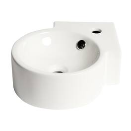 Alfi - 17" Tiny Corner Wall Mounted Ceramic Sink with Faucet Hole - White