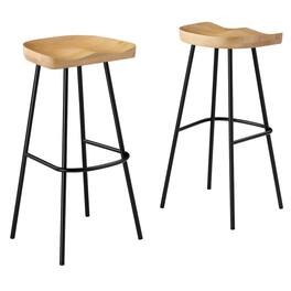 Modway - Concord Backless Wood Bar Stools Set of 2 - Brown
