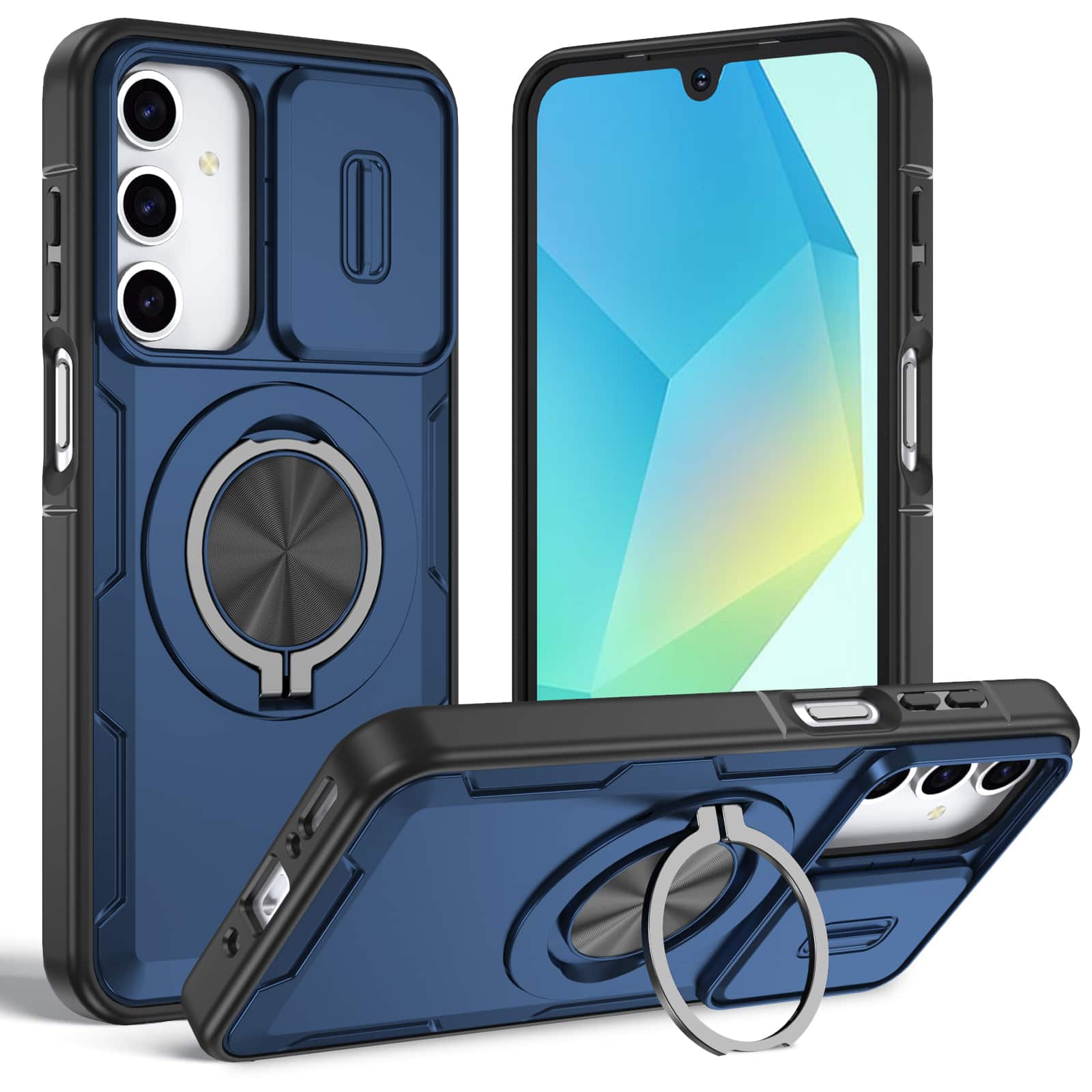 UUCOVER - For Samsung Galaxy A17 5G/A16/A26 5G Magnetic Kickstand Case with Slide Camera Cover, 360° Ring Holder Shockproof Cover - Darkblue price history on PriceWatchPro