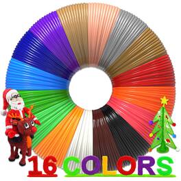 GlowWise - 16-Color 320ft PLA 3D Pen Filament Refills - 1.75mm, Kids Safe, 250 Stencils eBook - for SCRIB3D P1 and MYNT3D Pens - 16 Colors