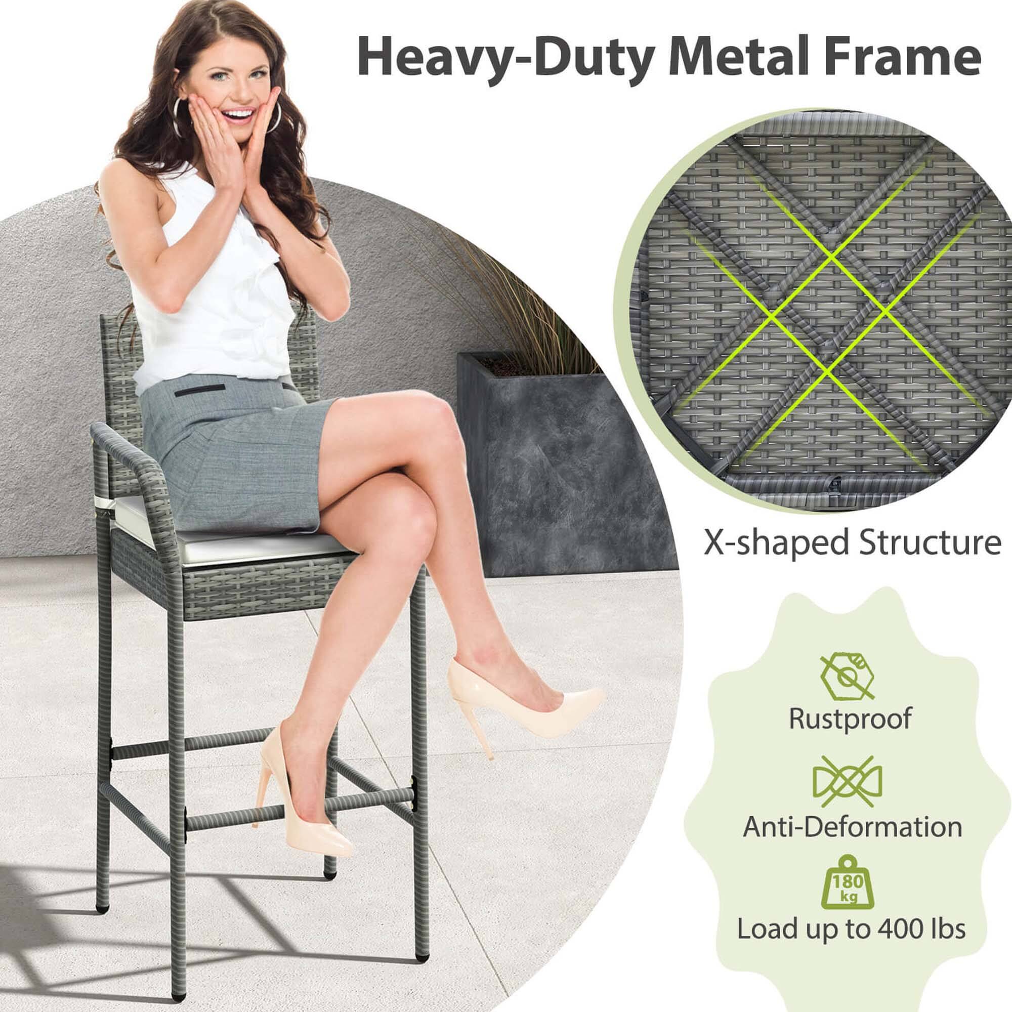 Heavy-Duty Metal Frame, X-shaped Structure, Rustproof, Anti-Deformation, Load up to 400 lbs