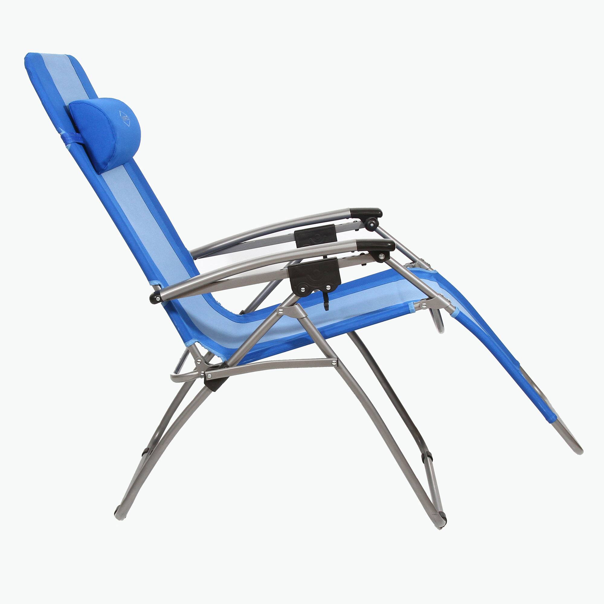 Alt View 2. Kamp-Rite - Kamp-Rite Outdoor Folding Reclining Zero Gravity Chair w/ Headrest Pillow, Blue - Blue.