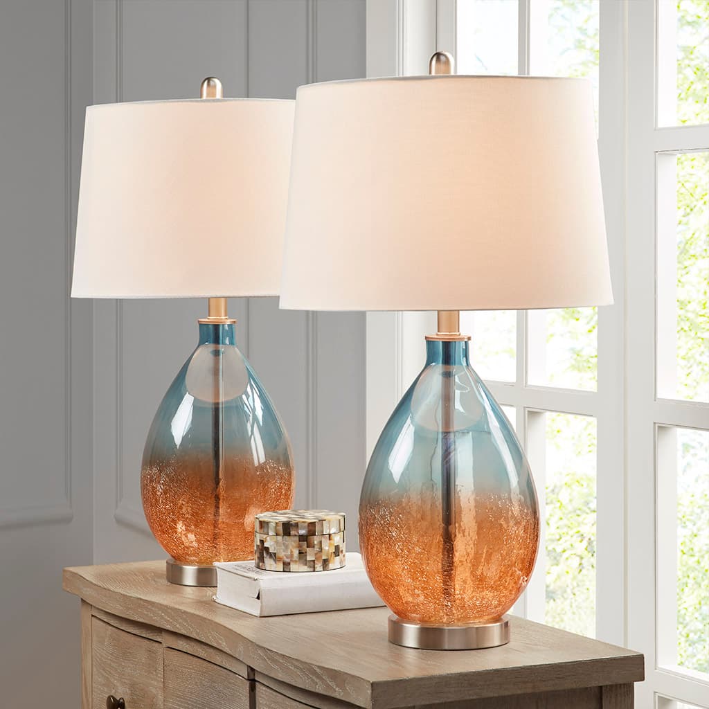 Alt View 1. Luckbyte - Cortina Ombre Glass Table Lamp Set of 2.