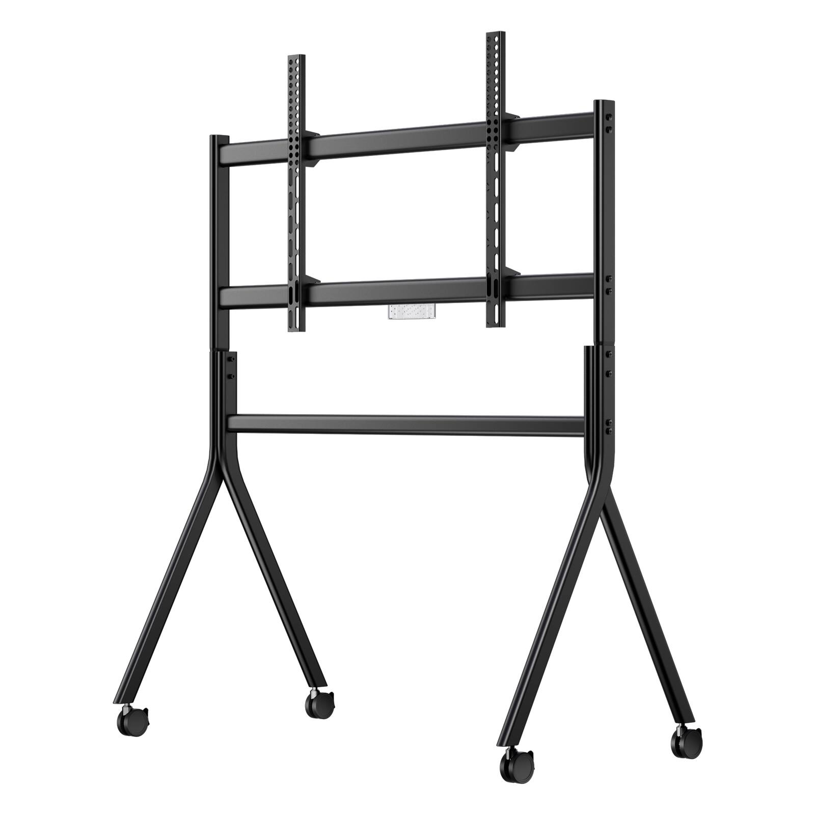 Angle. Sylvox - Outdoor Rolling TV Stand for 65"–75" TVs Mobile Cart with Locking Wheels, Adjustable Shelf, VESA up to 1200×600mm, 132 l - Black.