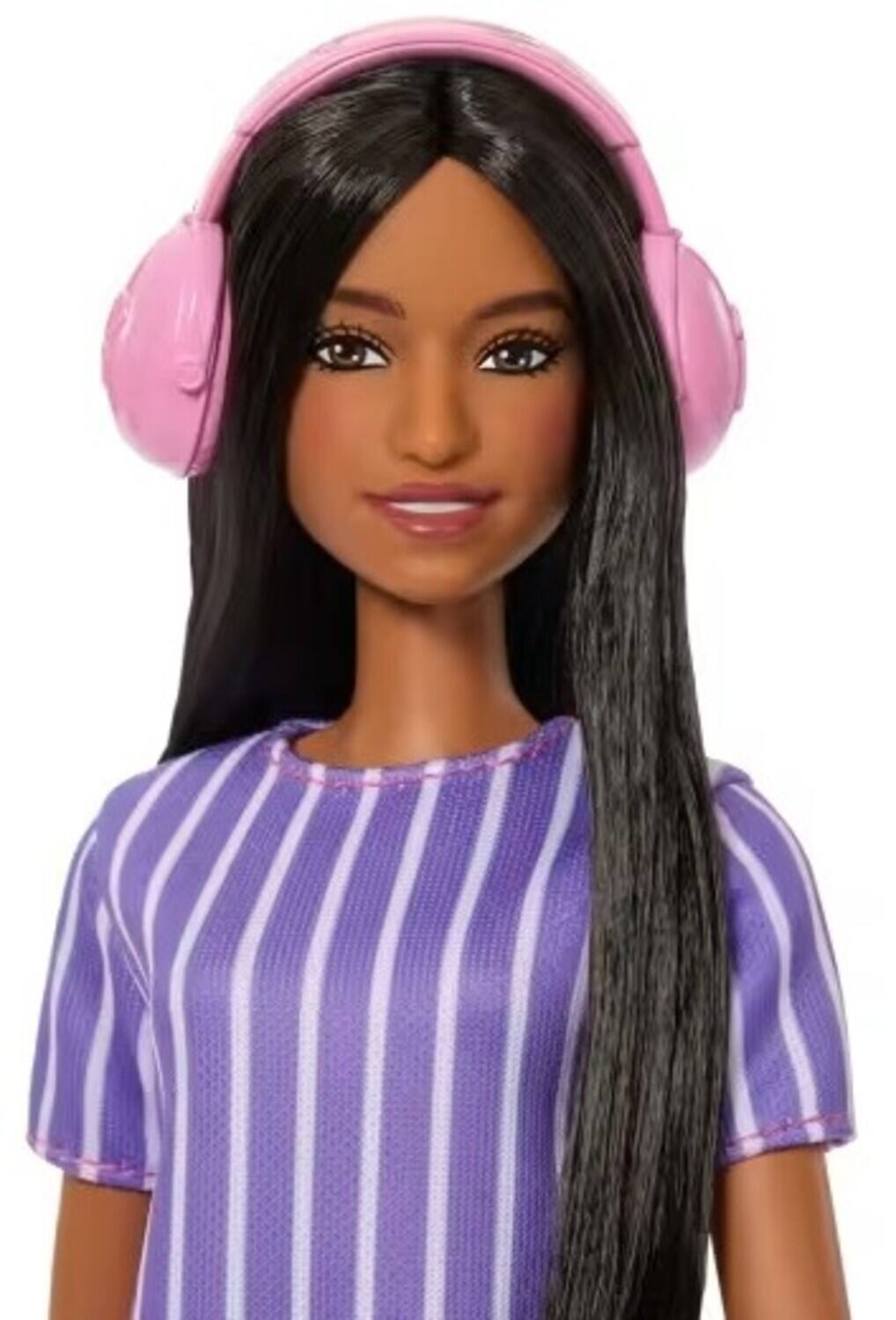 Alt View 2. Mattel - Mattel Collectible - Barbie Fashionistas Doll #245 in Purple Striped Dress, Autistic Barbie With - COLLECTIBLES - Multicolor.