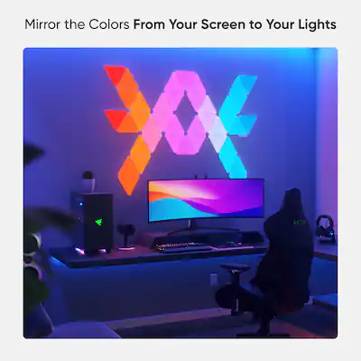 Nanoleaf Shapes Triangles Smarter Kit (7 Panels) Multicolor NL47 Nanoleaf Shapes Triangles Smarter Kit (7 Panels) Multicolor NL47