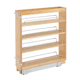 Rev-A-Shelf - 5" Pullout Kitchen Cabinet Organizer Pantry Spice Rack, 448-BC-5C - Light Brown
