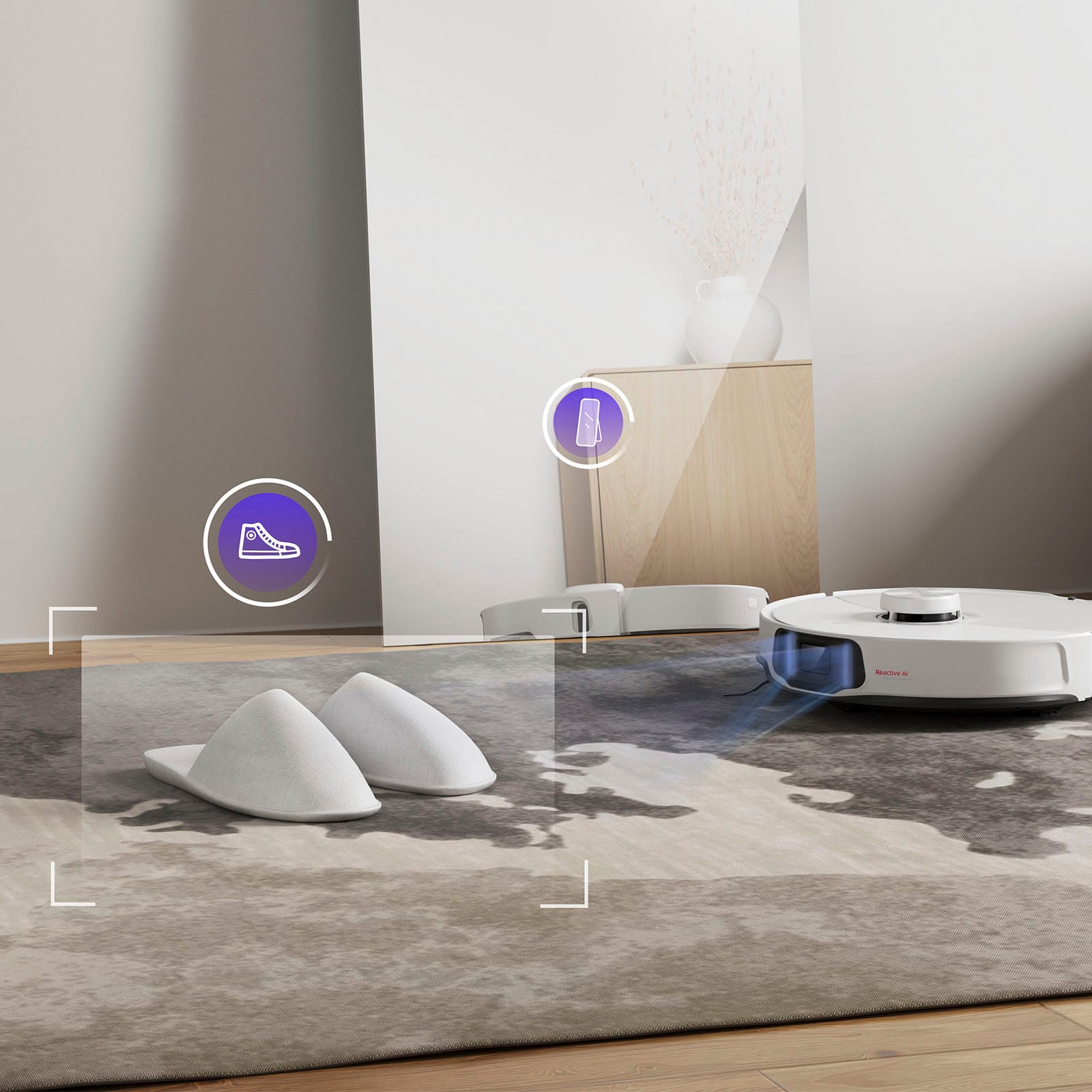 Alt View 18. Roborock - S8 MaxV Ultra Robot Vacuum and Mop with FlexiArm Design Side Brush, 10,000 Pa Suction and 8-in-1 RockDock Ultra - White.