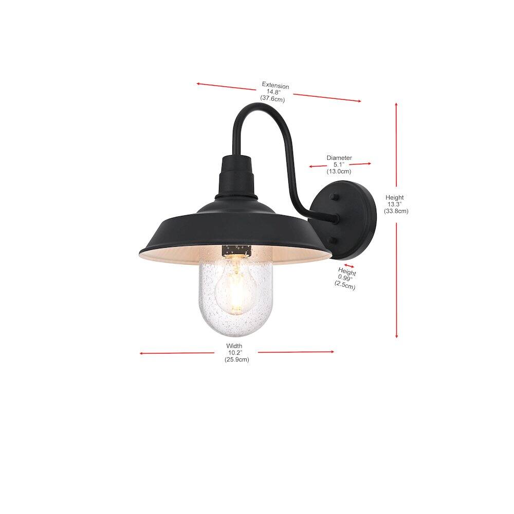 Extension 14.8" (37.6cm)  
Diameter 5.1" (13.0cm)  
Height 13.3" (33.8cm)  
Height 0.99" (2.5cm)  
Width 10.2" (25.9cm)