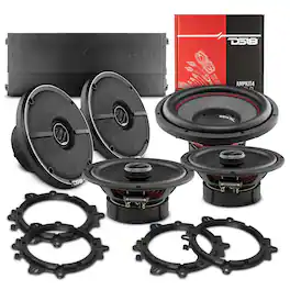 DS18 Audio - 6.5" Coaxial Speakers and 12" Subwoofer with Amplifier and Installation Kit