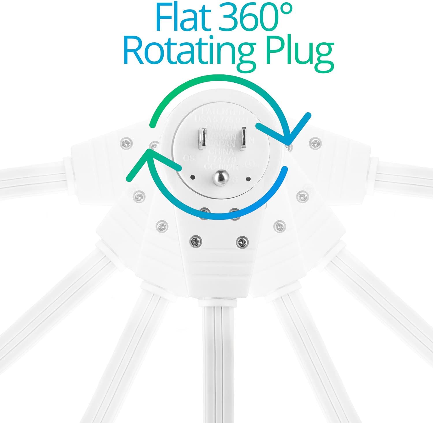 Flat 360 Rotating Plug, USA6772, ANADA, AWWAN, JAPAN, CHINA, OS 74779, COMaR