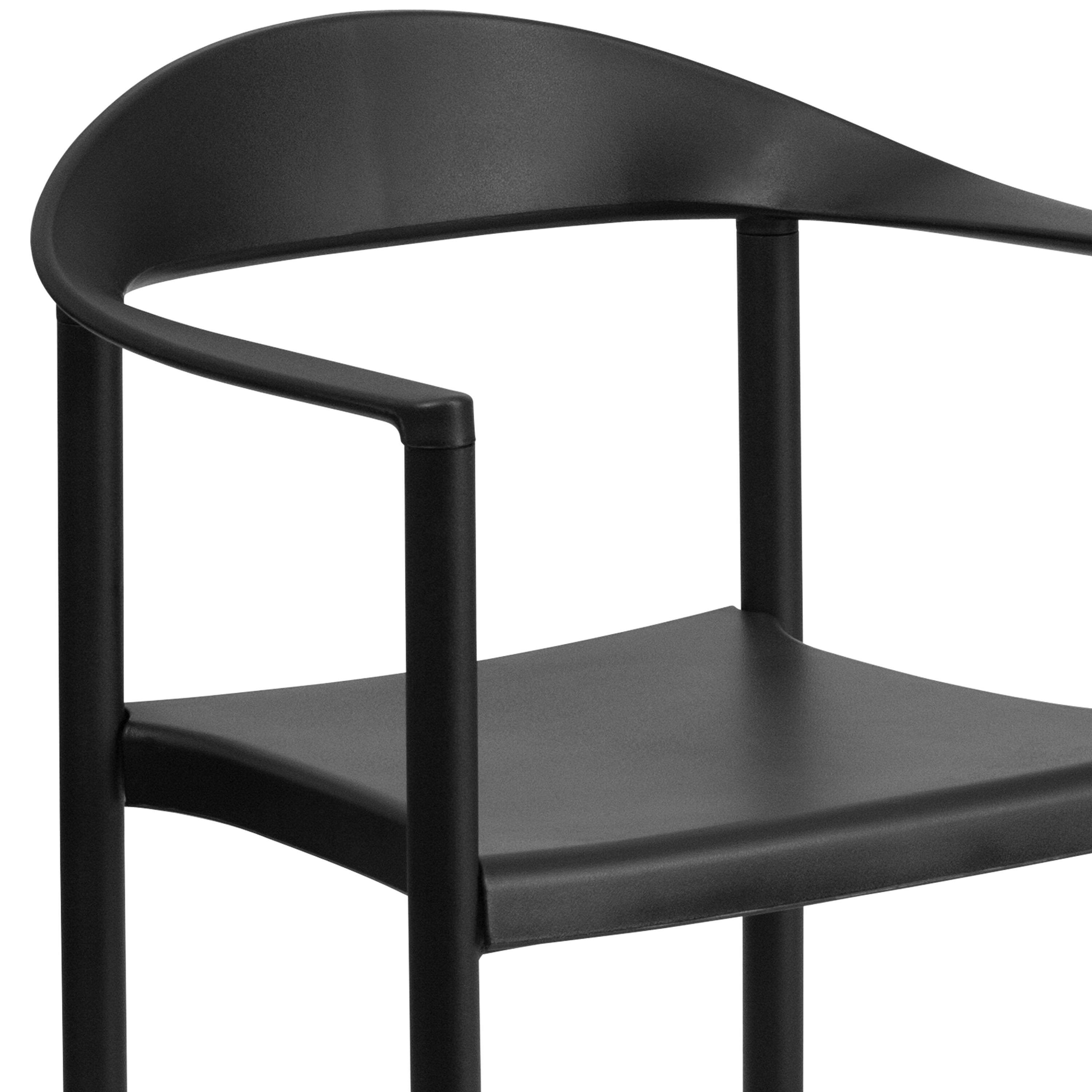 Alt View 9. Emma + Oliver - Multipurpose Plastic Cafe Stack Chair - Black.