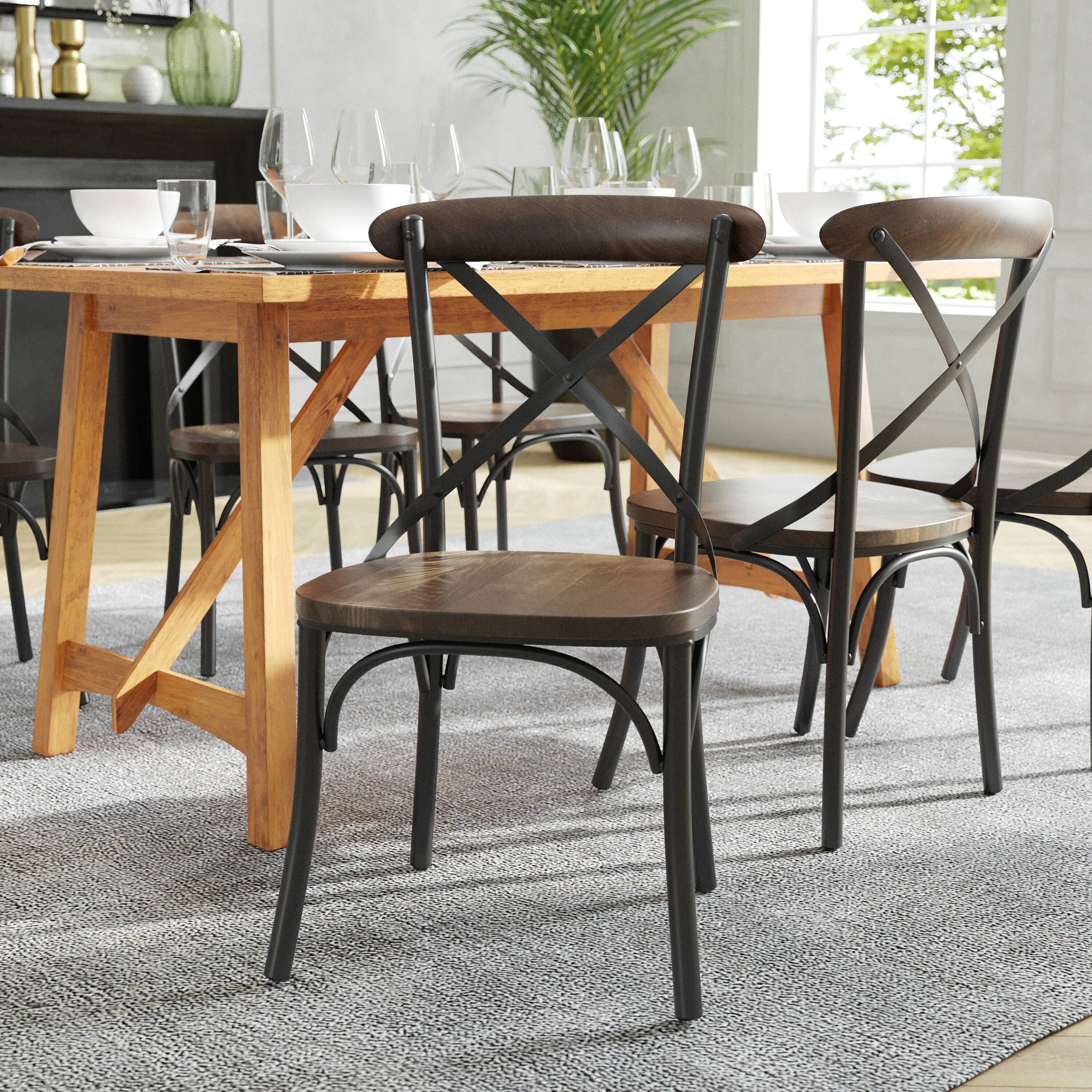 Angle. Flash Furniture - Advantage X-Back Chair with Metal Bracing and Fruitwood Seat - Black.