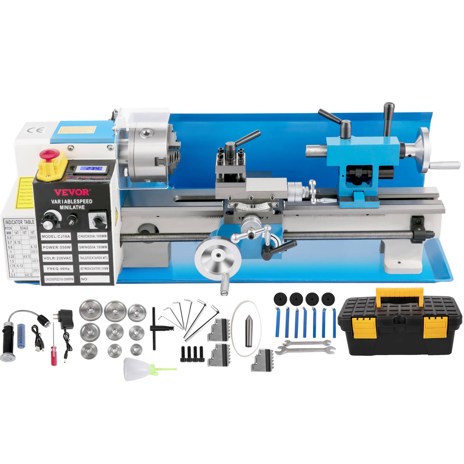 CE OI4 - VEVOR VARIABLE SPEED MINILATHE 1 INDICATOR TABLE N SOAL e 1 - N1S MODEL COTSA nothinttiae 12 L 1 POWER: 550W SWINGTRIMM - 2 in 41 VOLR: 220VAC ALSTOONTAPER 1 .. 1NE H % RES0N .108 - int L1 - X CT NO