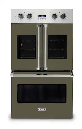 Viking - 30" 7 Series French Door Double Built-In Electric Thermal Convection Oven - Martini