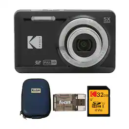 Kodak - PIXPRO Friendly Zoom FZ55 Digital Camera with Camera Case Bundle - Black