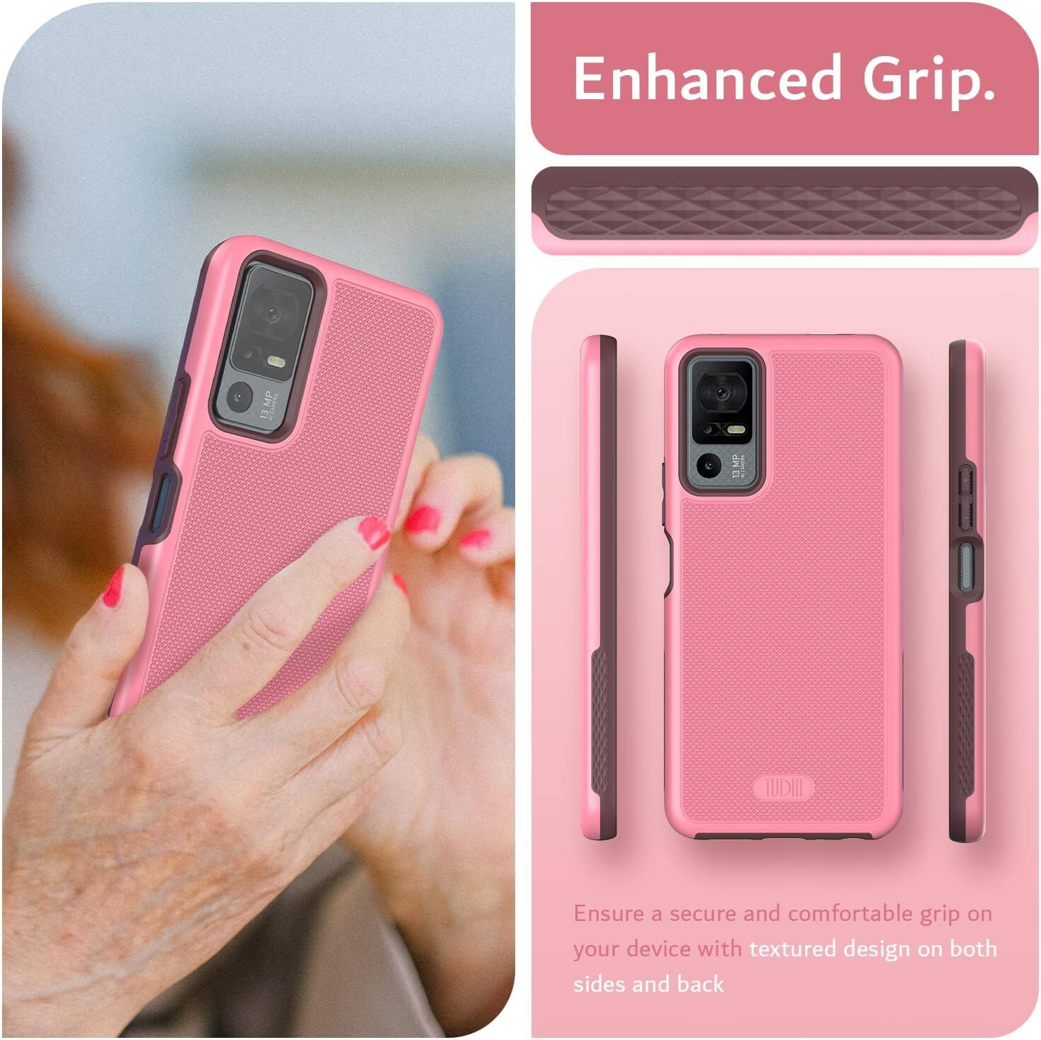 Enhanced Grip.

Ensure a secure and comfortable grip on your device with textured design on both sides and back.