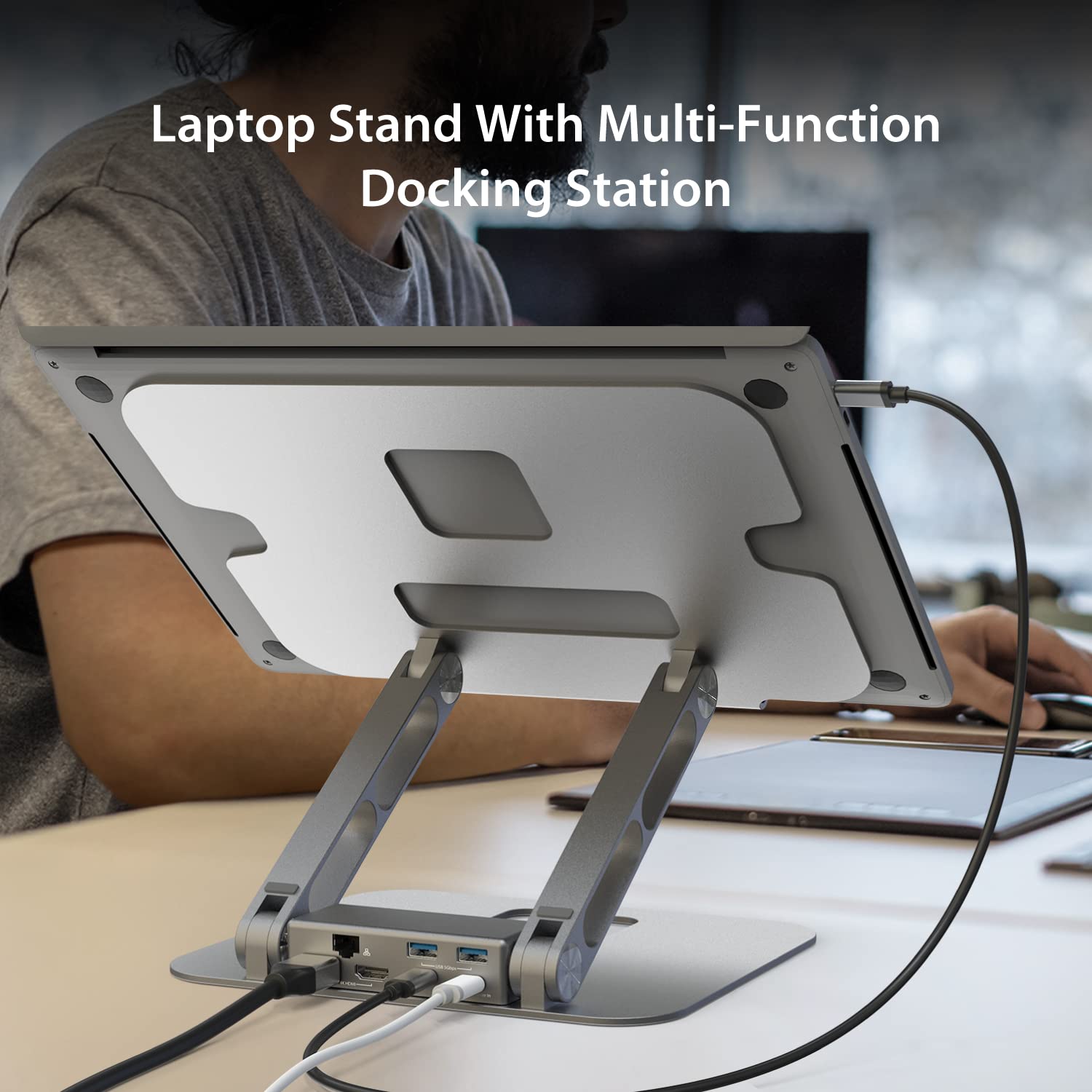 Laptop Stand With Multi-Function Docking Station