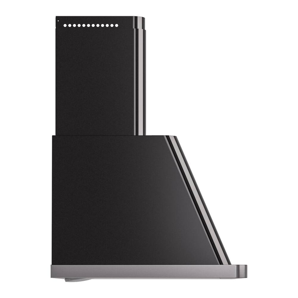 Alt View 3. ILVE - ILVE Majestic II 40 inch Ducted Wall Mount Range Hood with 600 CFM (Glossy Black) - Glossy Black.