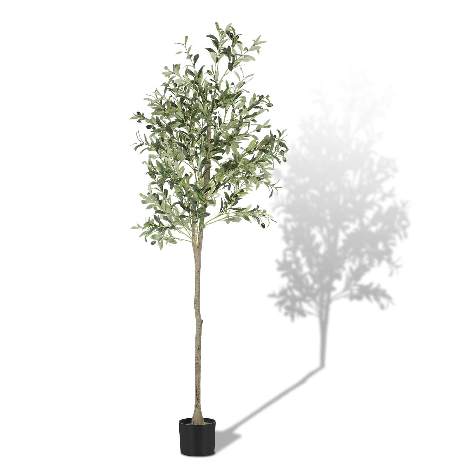 Oumilen - Artificial Olive Tree 6FT, Fack Olive Plants Potted Tall Natural Wood Trunk Realistic Leaves and Lifelike Fruits