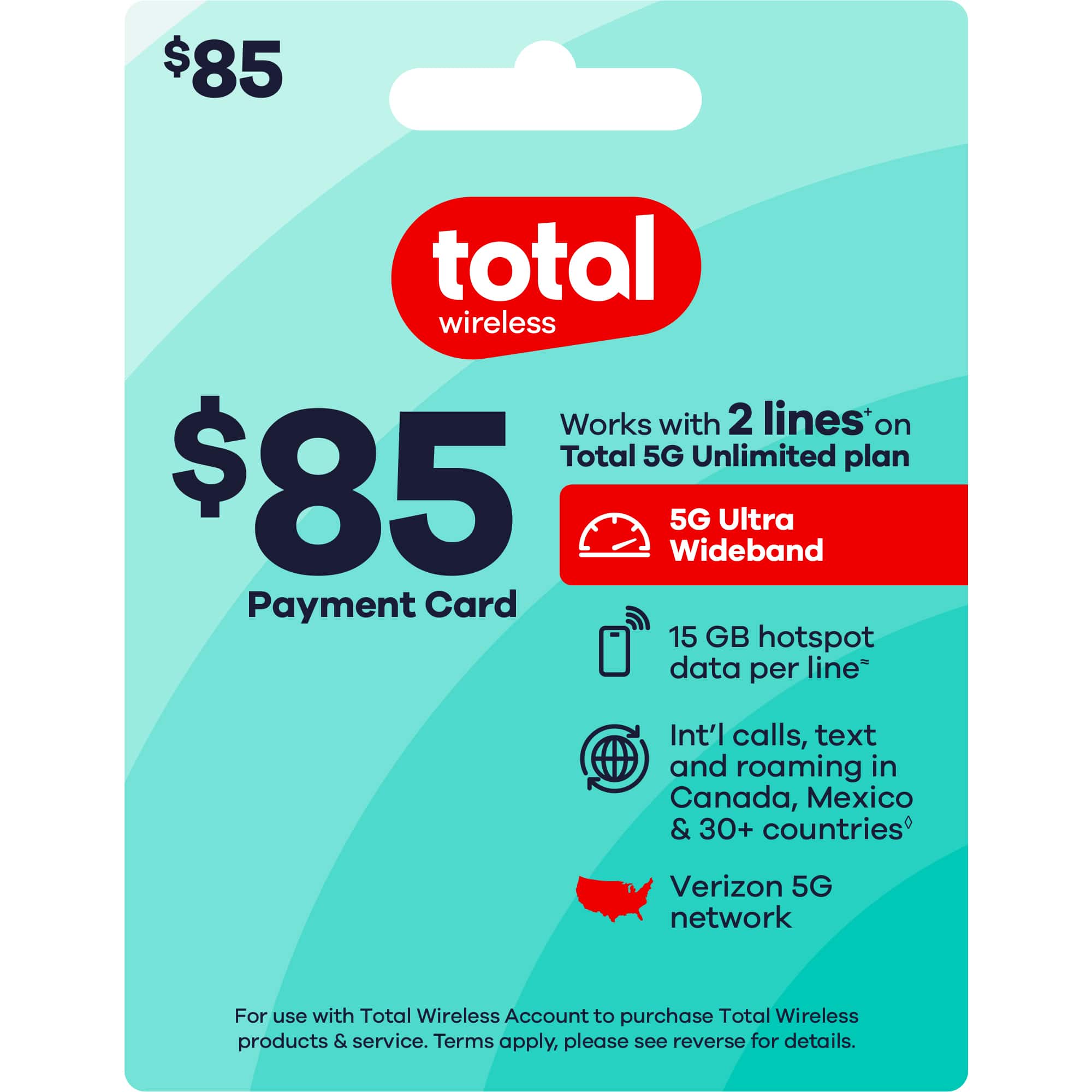 Total Wireless - $85 Prepaid Payment Card [Digital] - Front_Zoom
