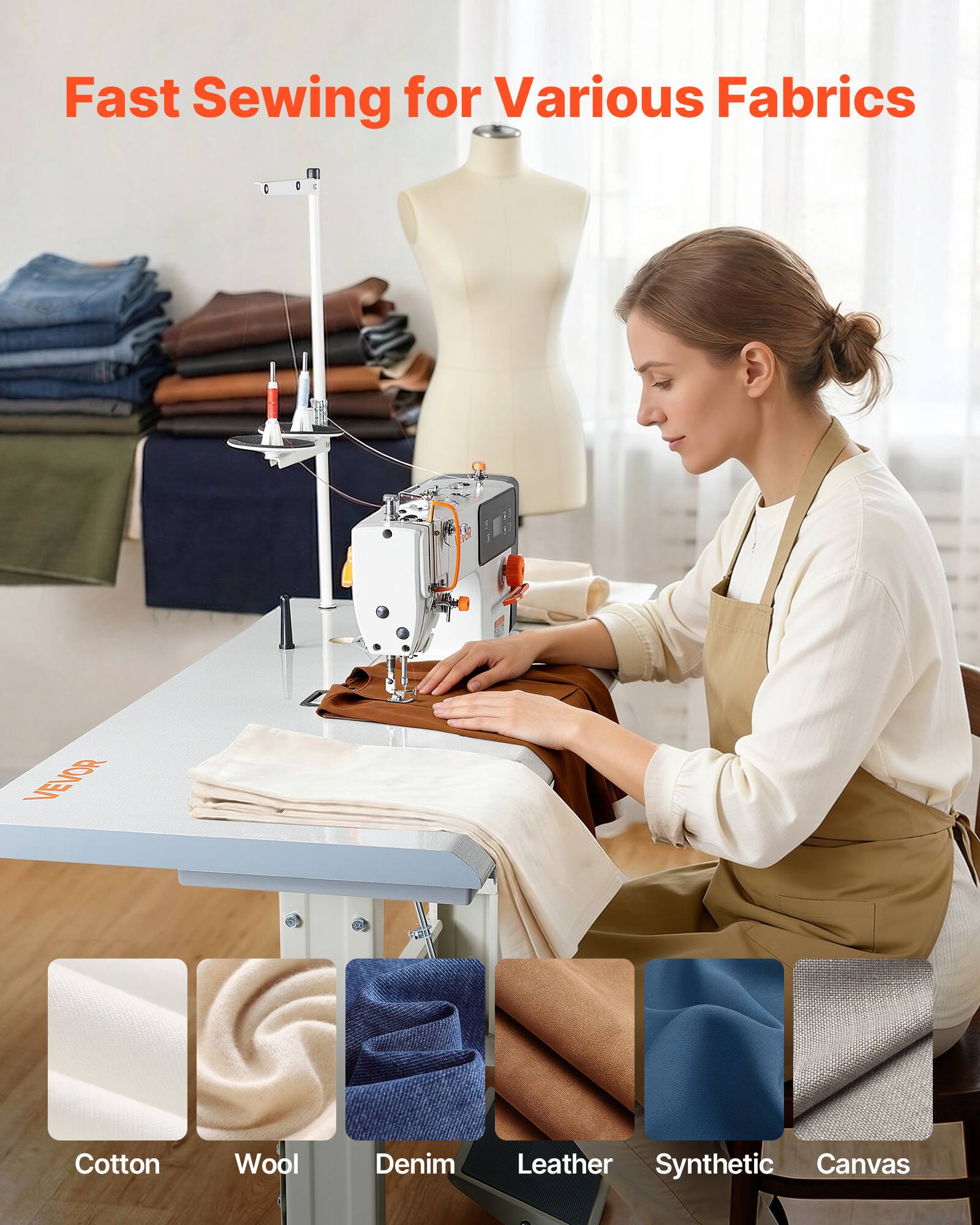 Fast Sewing for Various Fabrics

VEVOR

Cotton
Wool
Denim
Leather
Synthetic
Canvas