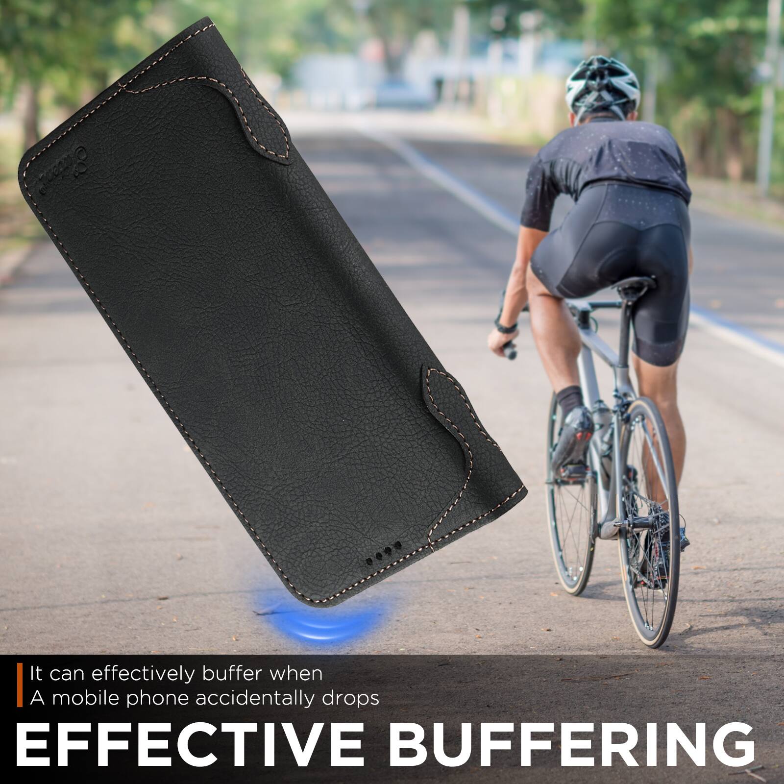 It can effectively buffer when a mobile phone accidentally drops.  
EFFECTIVE BUFFERING