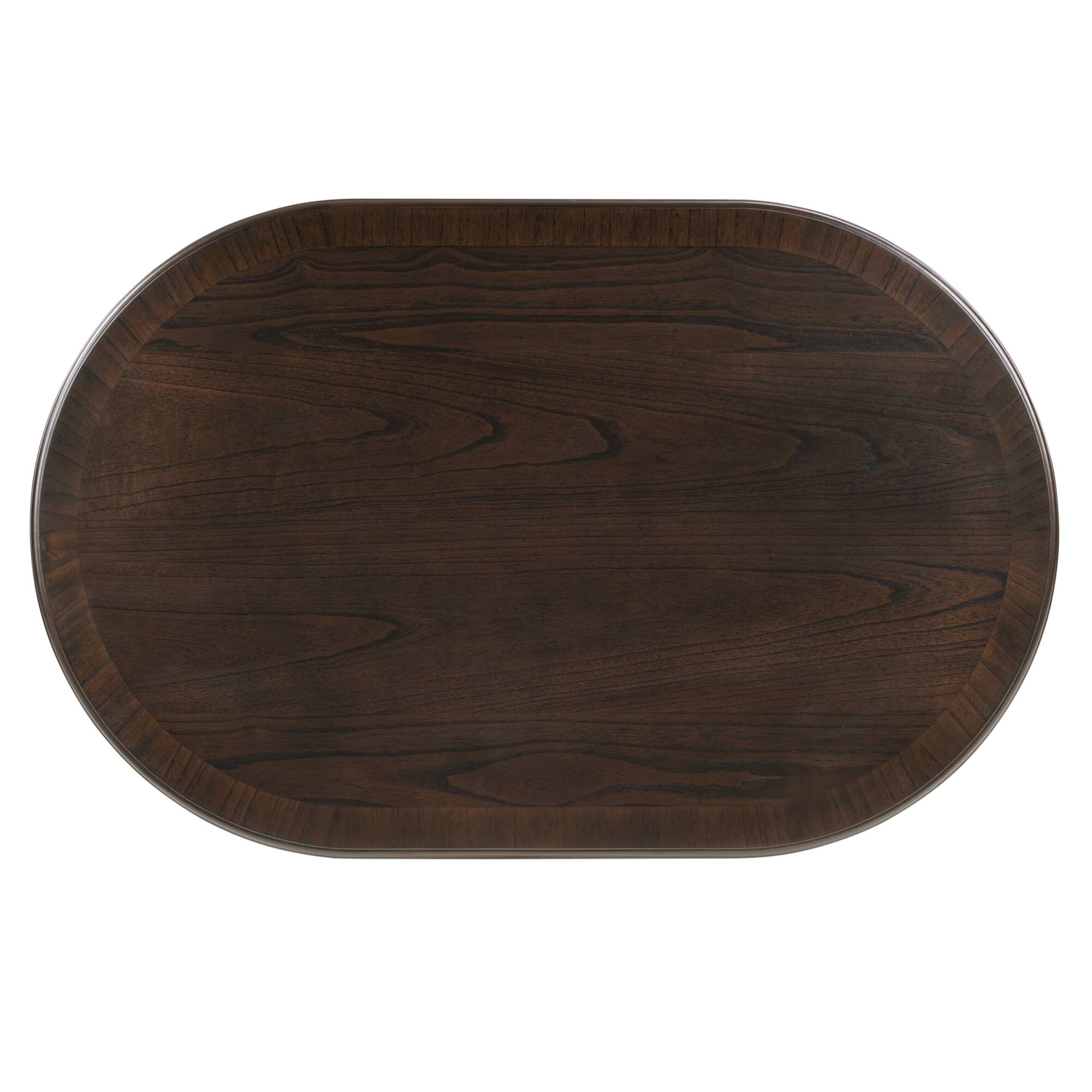 Left. GOODSILO - Elegant Oval Wood Coffee Table with X-Shaped Base and Open Storage for Living Room and Home Office - Espresso.