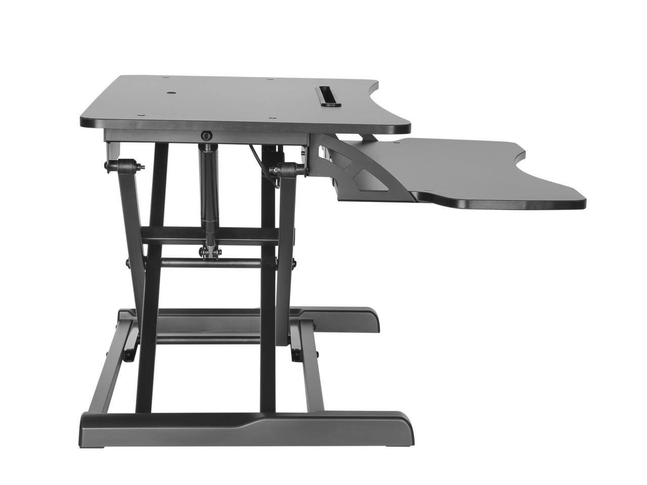 Alt View 1. Amer Mounts - Amer Mounts EZRiser30 Height Adjustable Sit/Stand Desk Computer Riser, 30" wide with Keyboard Tray - Black Finish - Black.