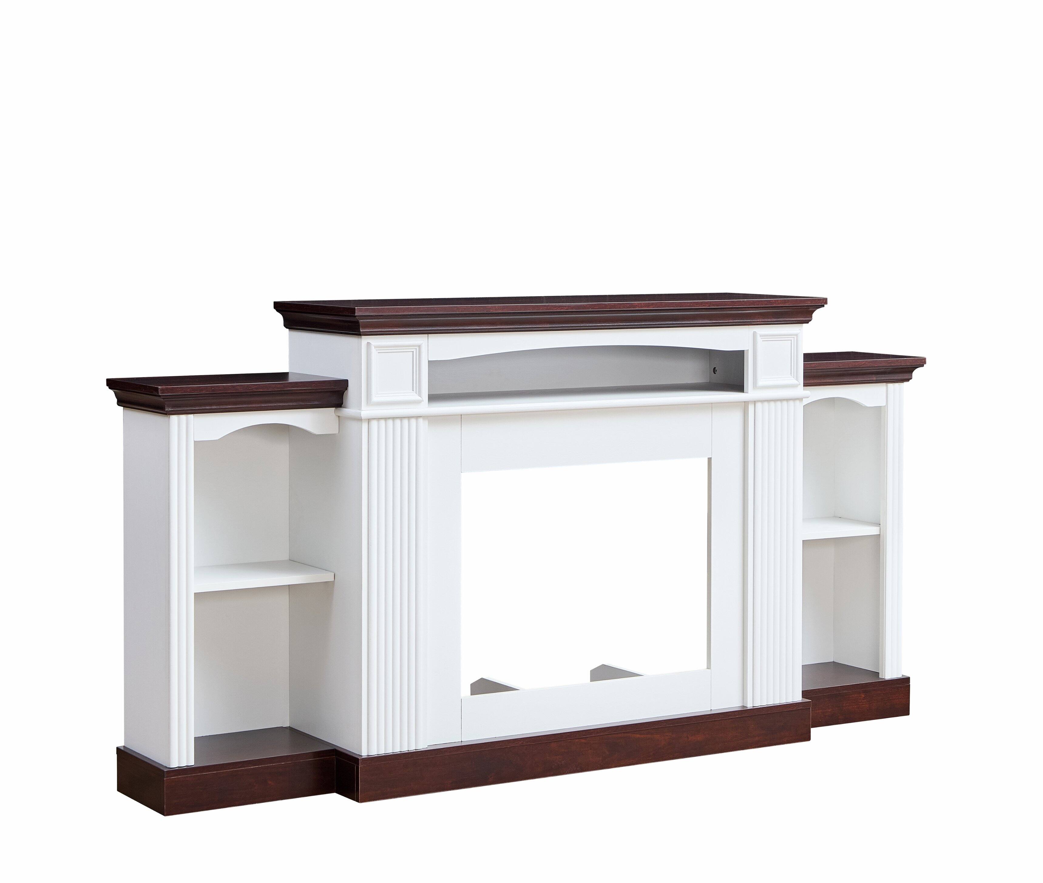 Angle. Dexmalle - Dexmalle Farmhouse Style Fireplace TV Stand for 70-inch TV - White.