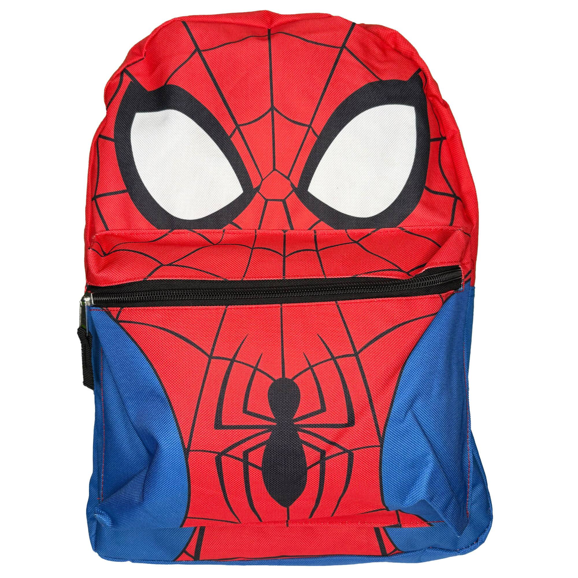 Alt View 4. UPD - Spiderman Head Nylon Kids Backpack 16" School Bookbag for Girls and Boys ages 3+ - Multicolored.