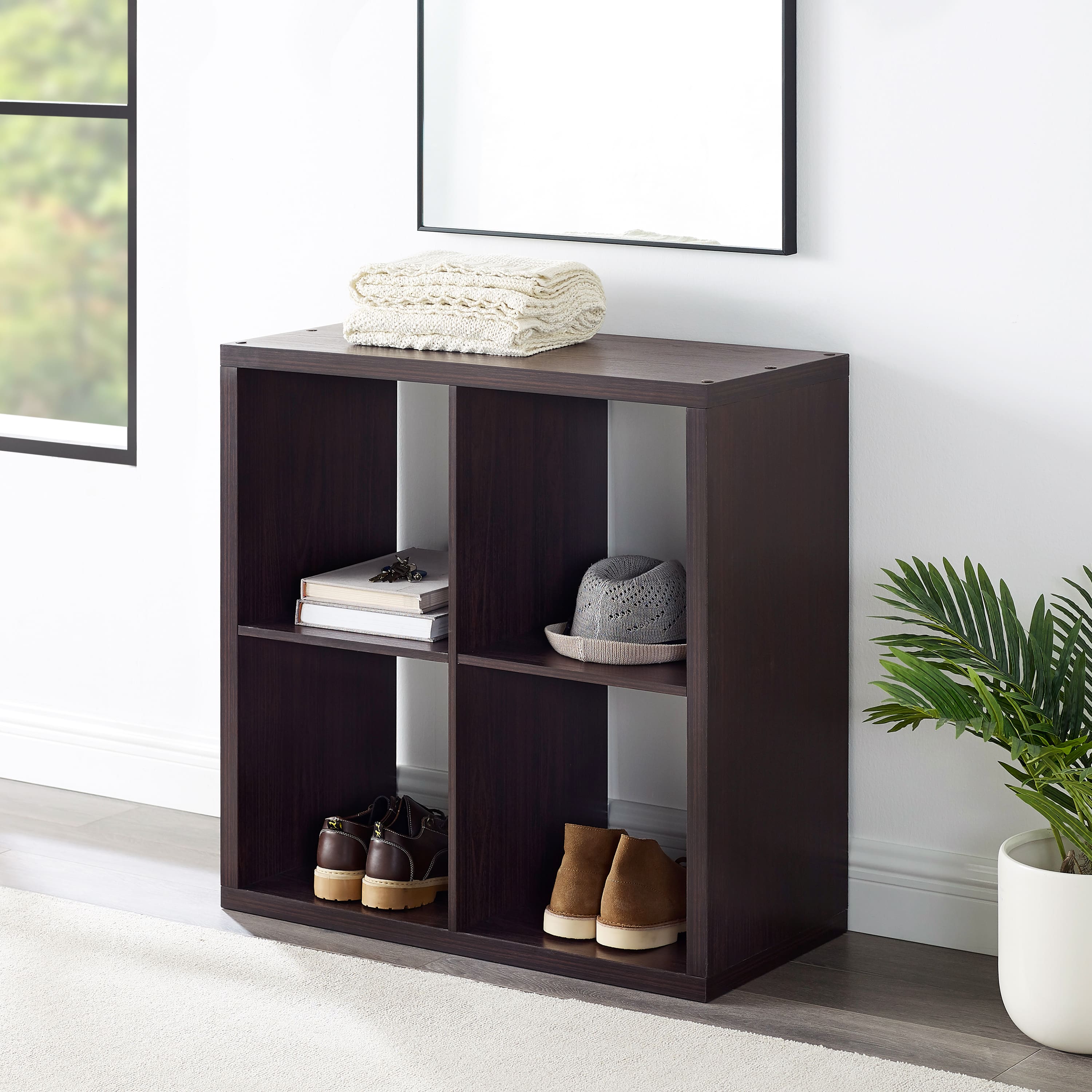 Alt View 15. Linon Home Décor - Chabis 4-Cubby Storage Cabinet - Espresso.