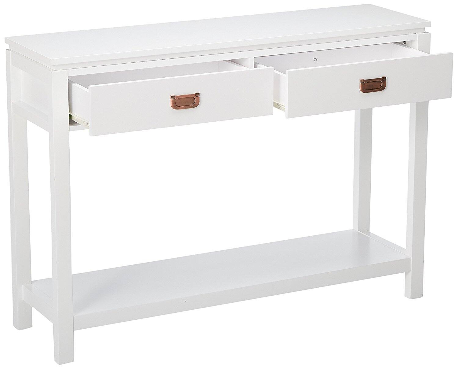 Alt View 1. Kings Brand Furniture - Kings Brand Furniture Wood Occasional Entryway Console Sofa Table With Storage Shelf / 2 Drawers - White.